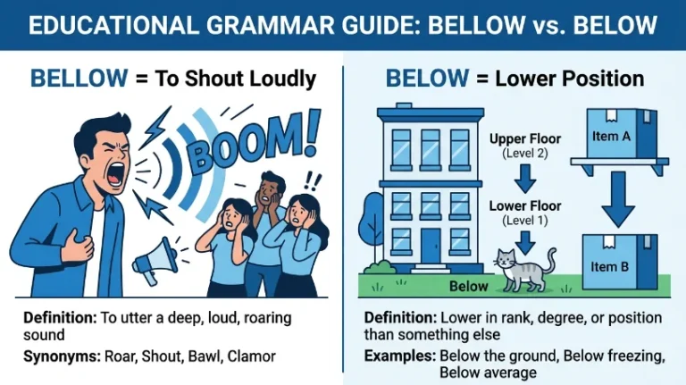 bellow or below