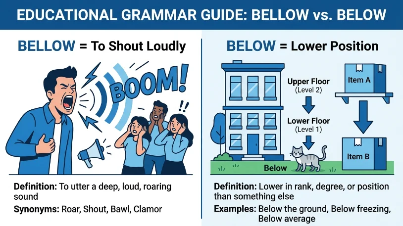 bellow or below