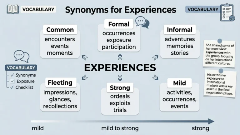 synonyms for experiences
