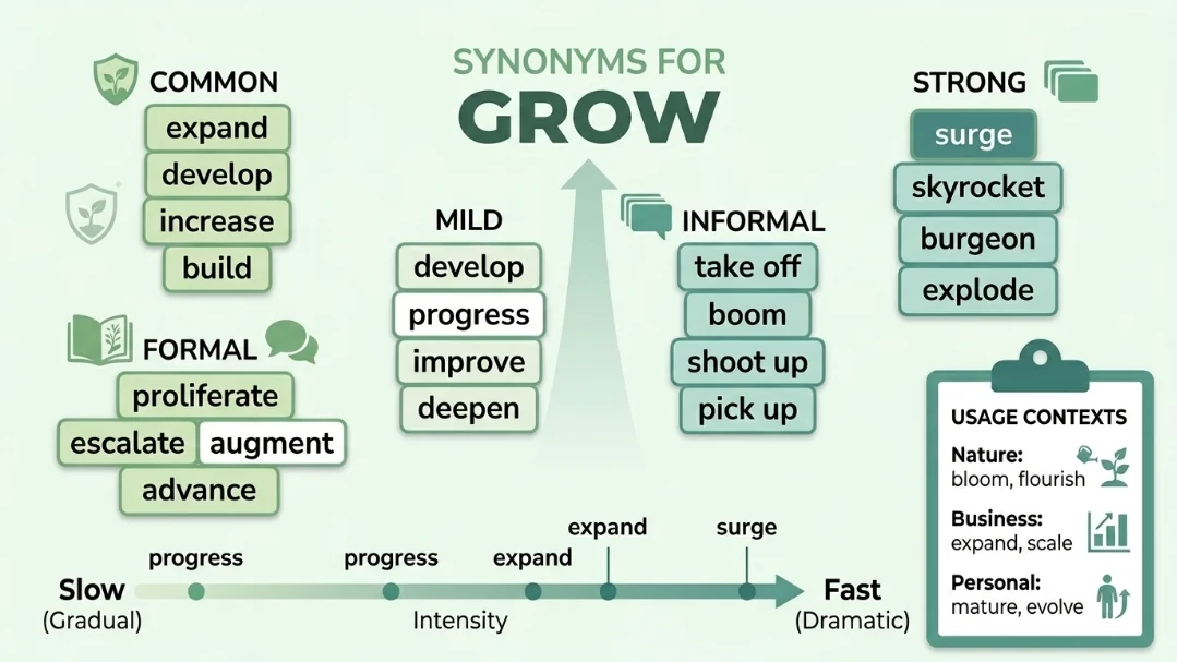 synonyms for grow