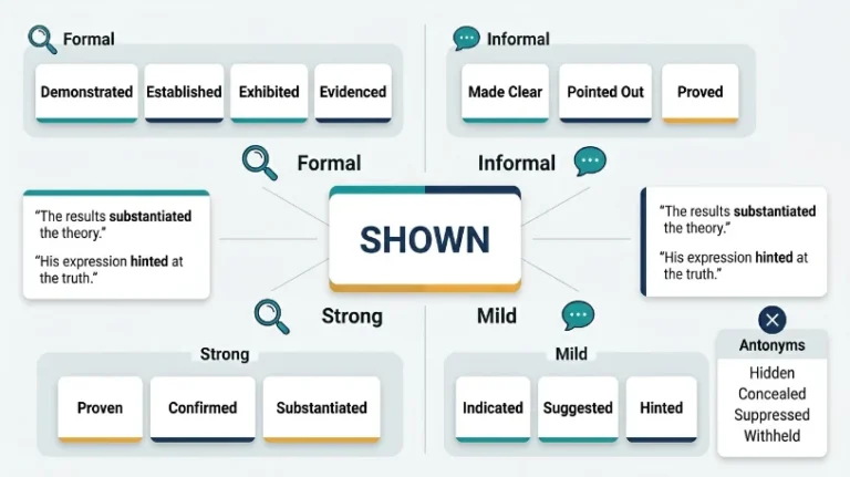 synonyms for shown