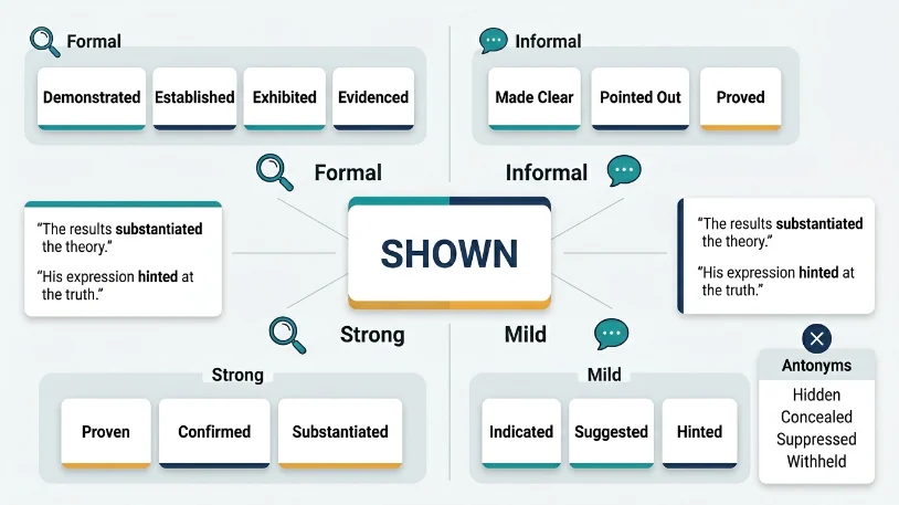 synonyms for shown