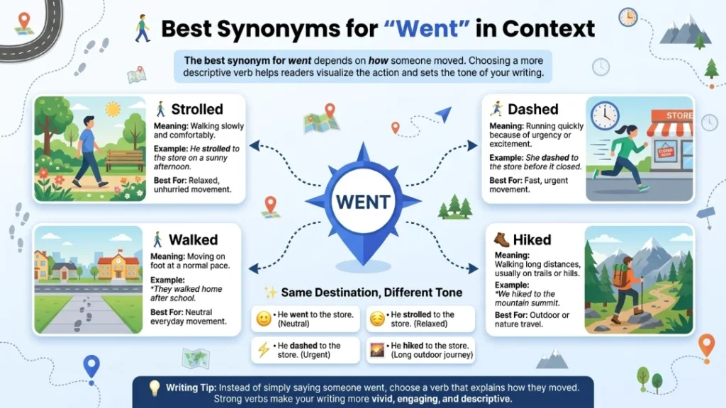 Best Synonyms for Went