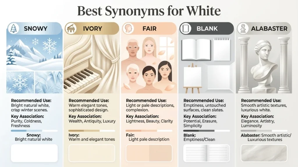 best synonyms for white
