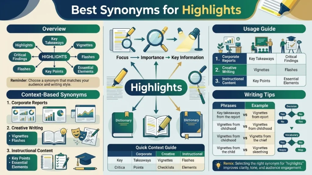 Best Synonyms for highlights