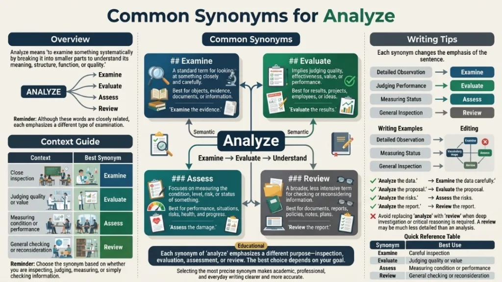 Common Synonyms for Analyze