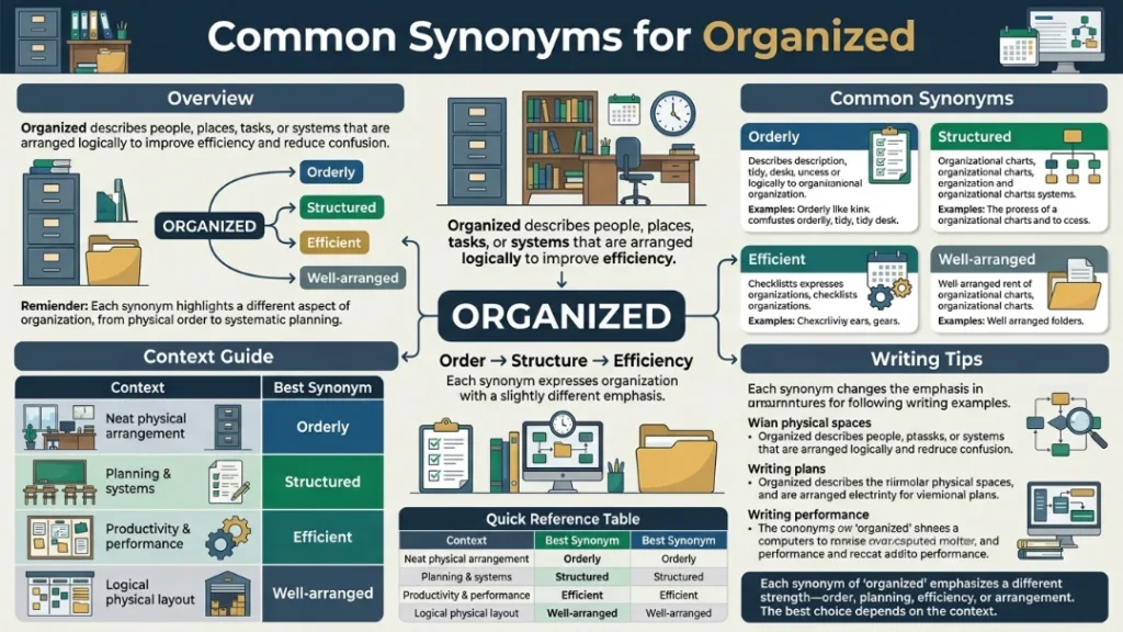 Common Synonyms for Organized