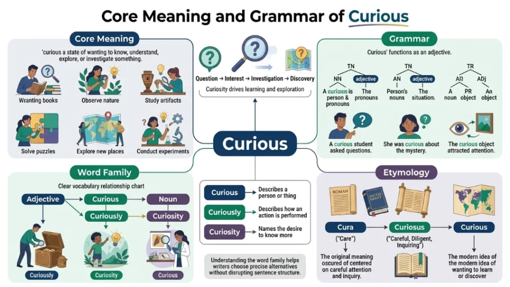 Core Meaning and Grammar of Curious