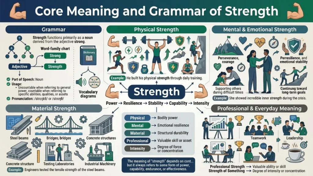 Core Meaning and Grammar of Strength