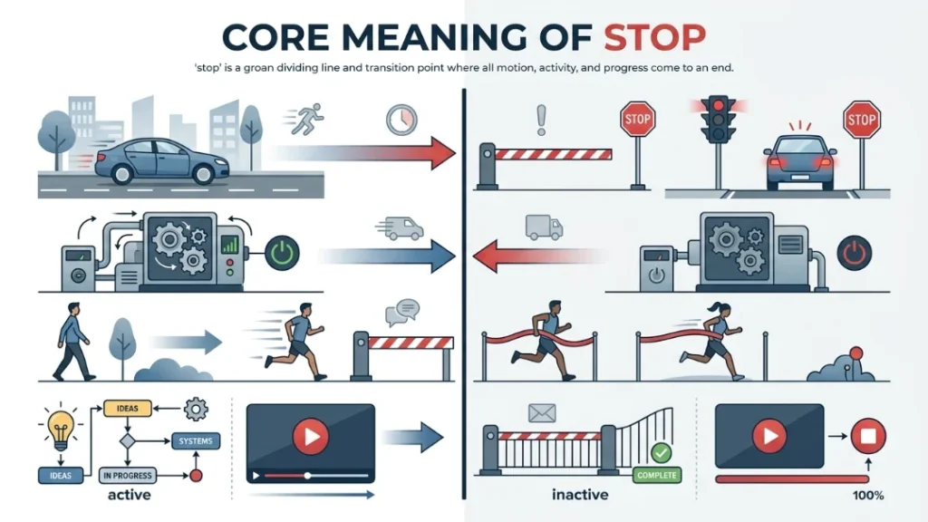 Core Meaning of Stop