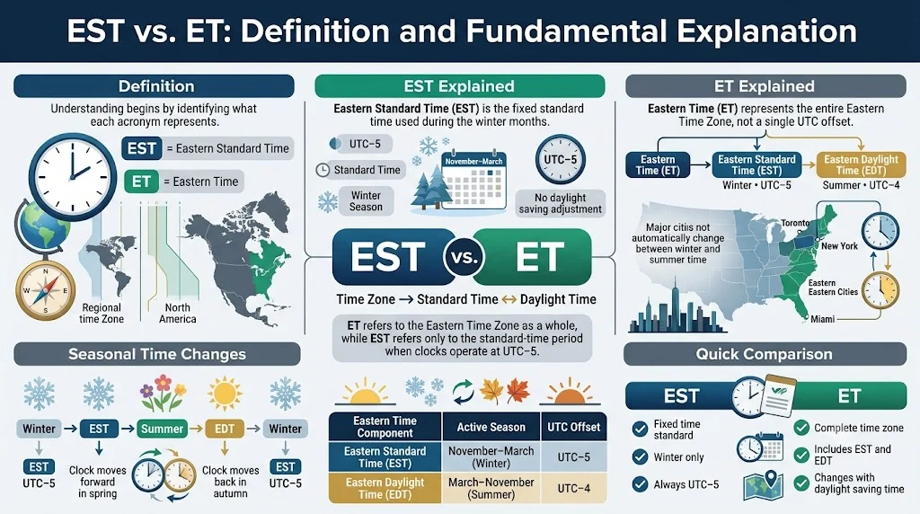 Definition and Fundamental Explanation of est vs et