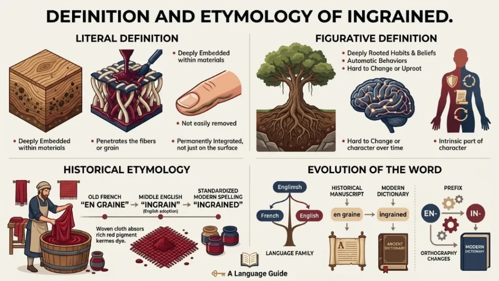 Definition and Etymology of the ingrained