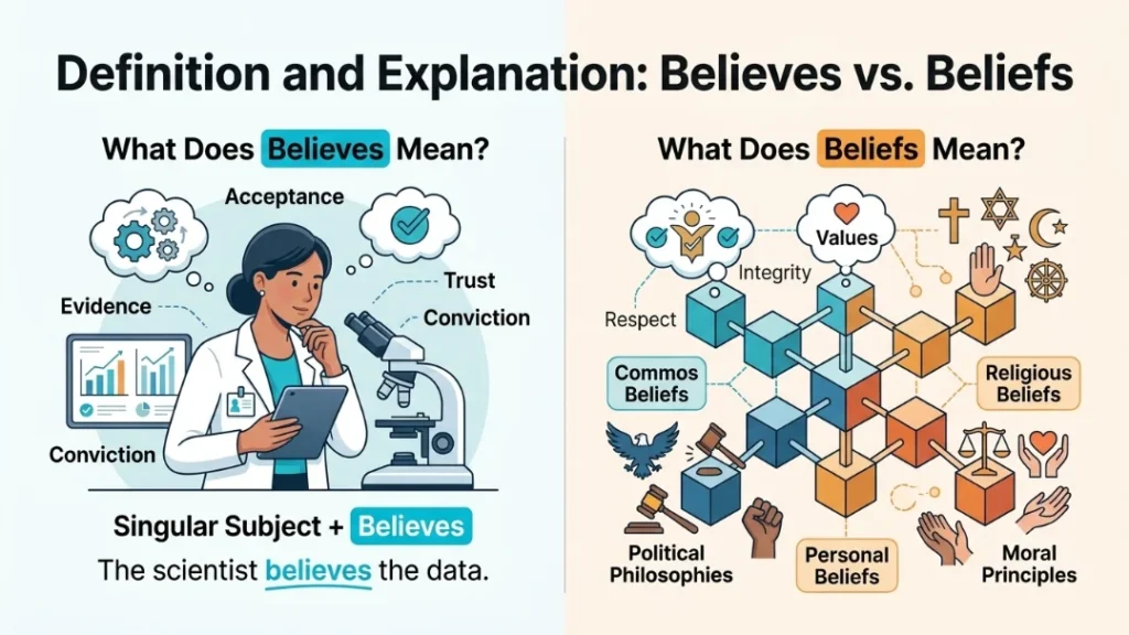 Definition and Explanation Believes vs beliefs