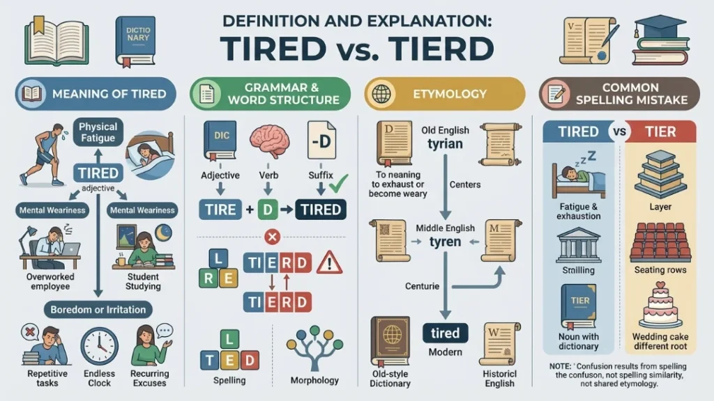 Definition and Explanation of tired vs tierd