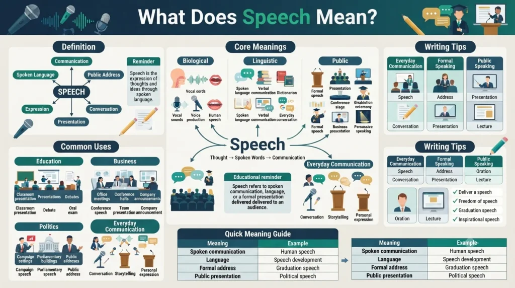 Definition and Explanation of speech vs speach
