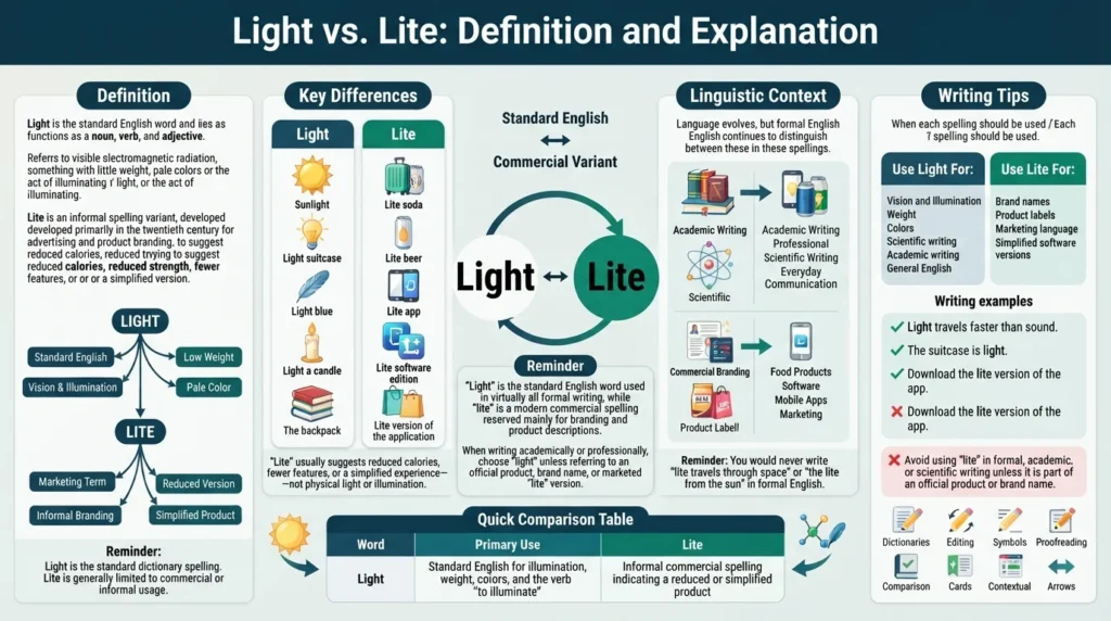 Lite Vs Light Definition and Explanation