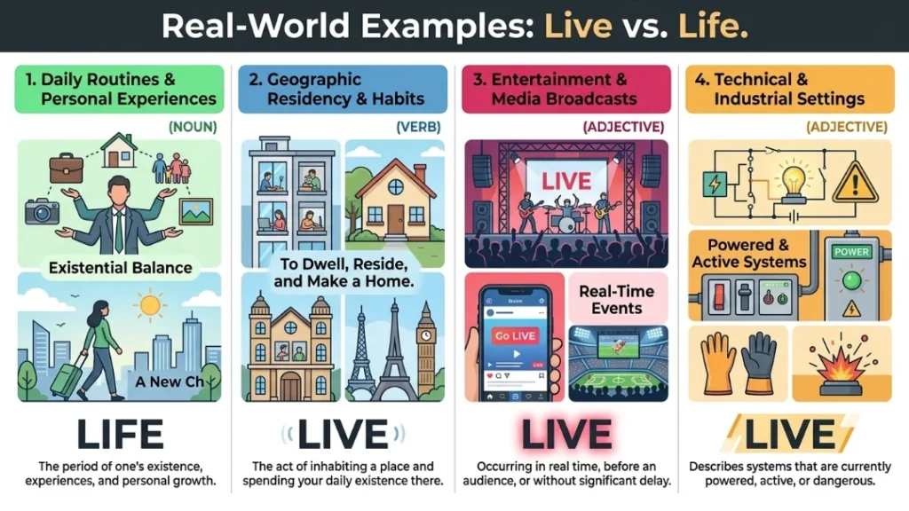 Real World Examples live vs life