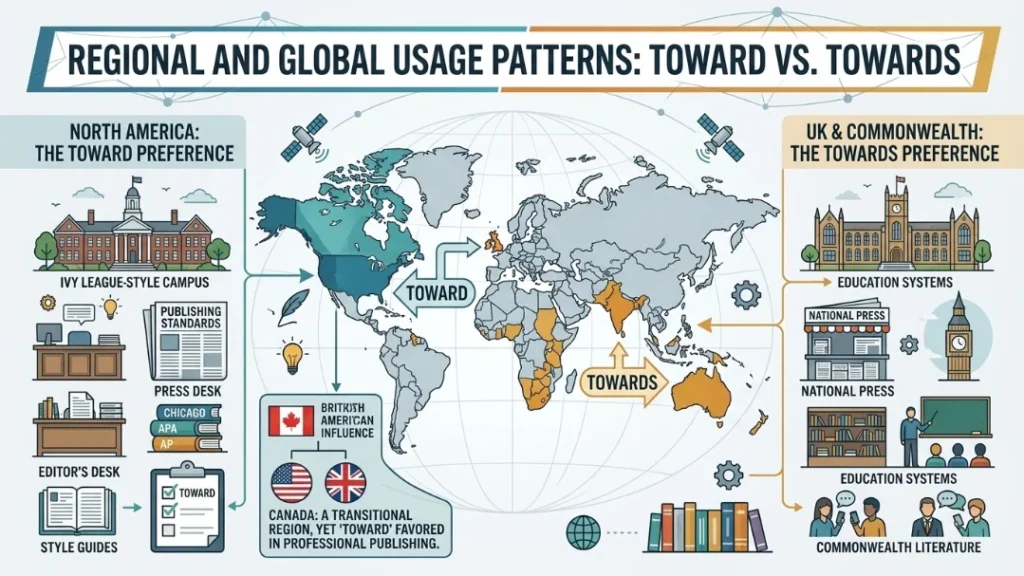 Regional and Global Usage Patterns Toward vs towards