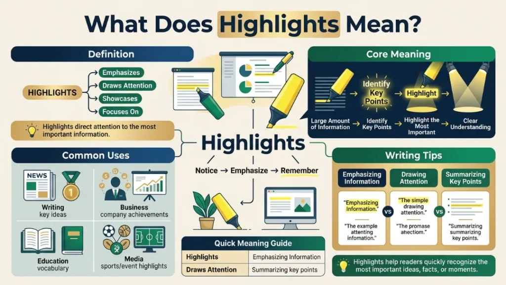 What Does highlights Mean