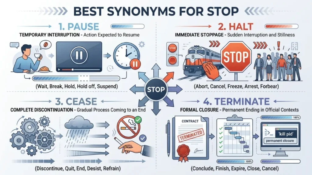 Best Synonyms for Stop
