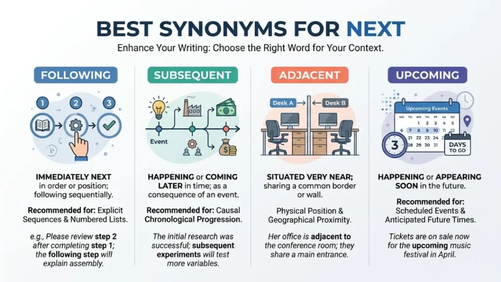 best synonyms for next