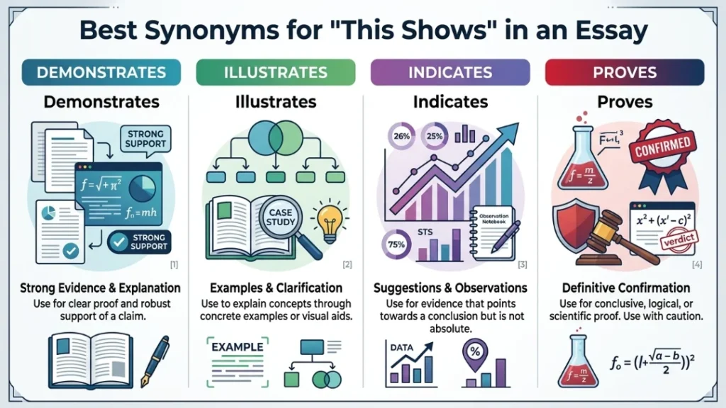Best Synonyms for This Shows in an Essay