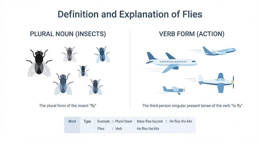 Definition and Explanation of flys or flies