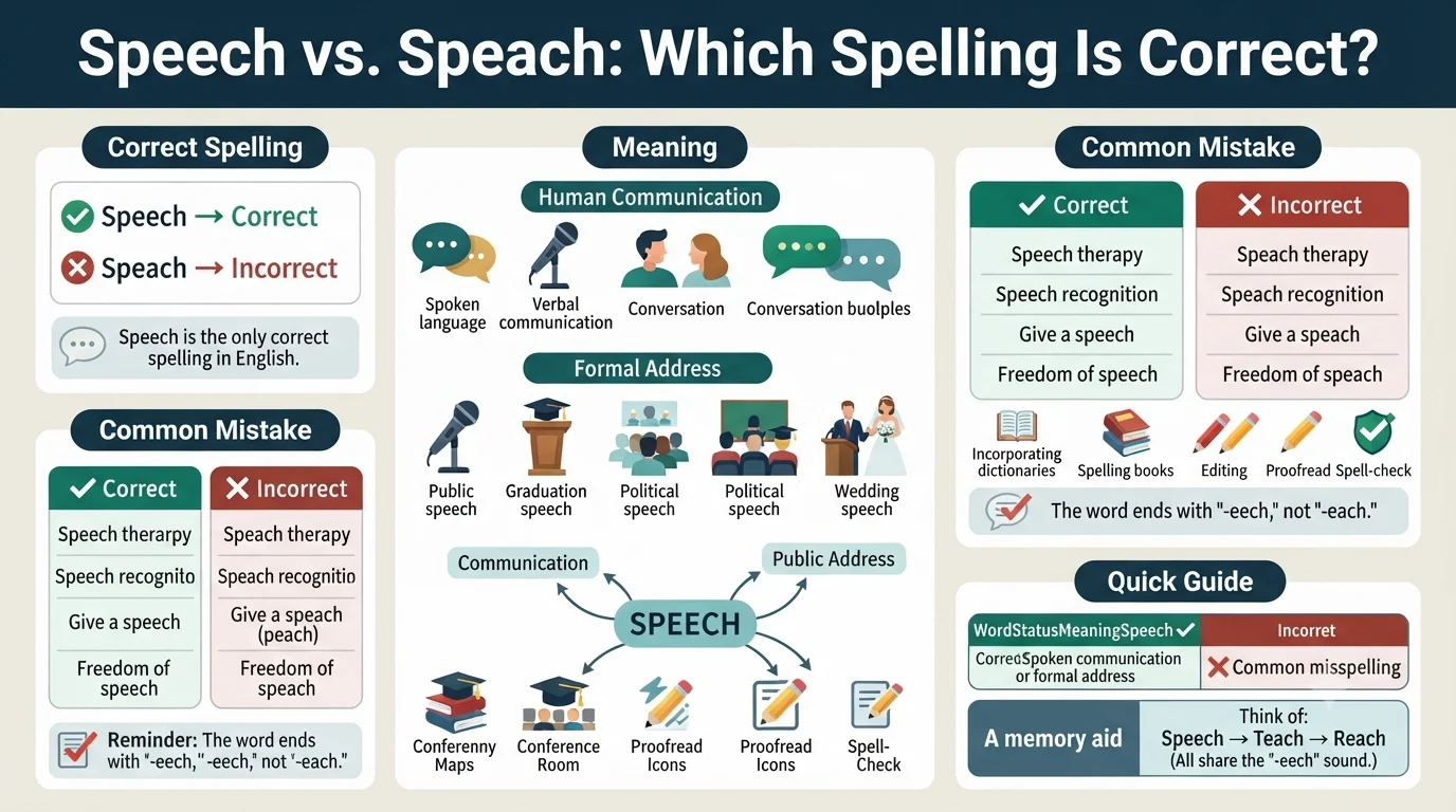 speech vs speach