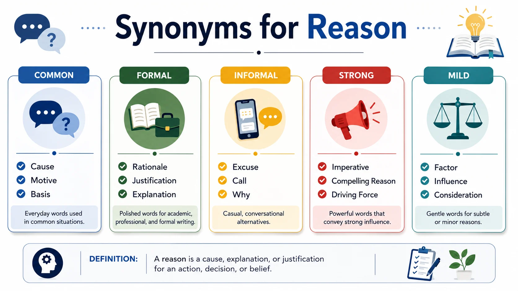 synonyms for reason