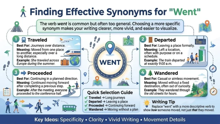 synonyms for went