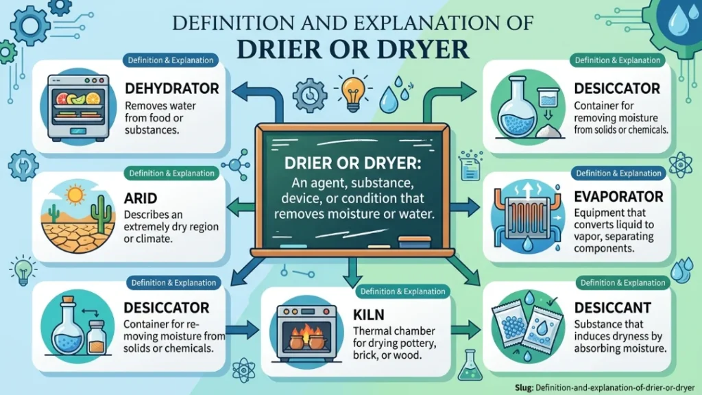 Definition and Explanation of Drier or Dryer