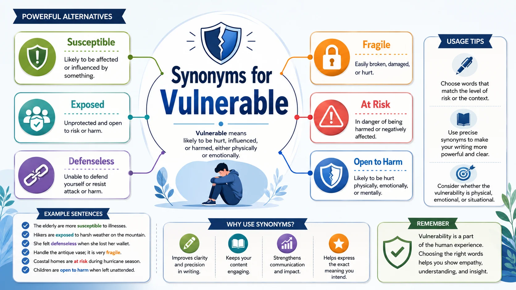 Synonyms for vulnerable