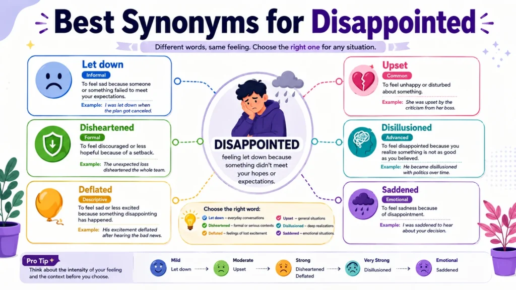 Best Synonyms for Disappointed