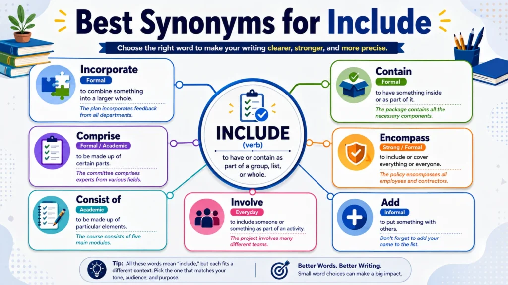 Best Synonyms for Include