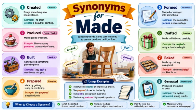 Synonyms for made