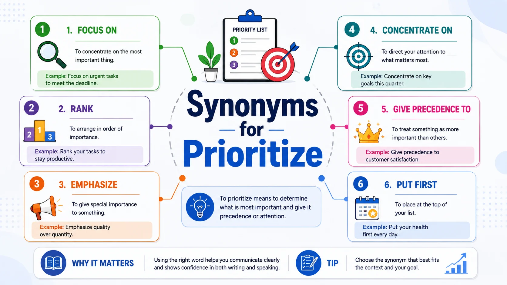 Synonyms for prioritize