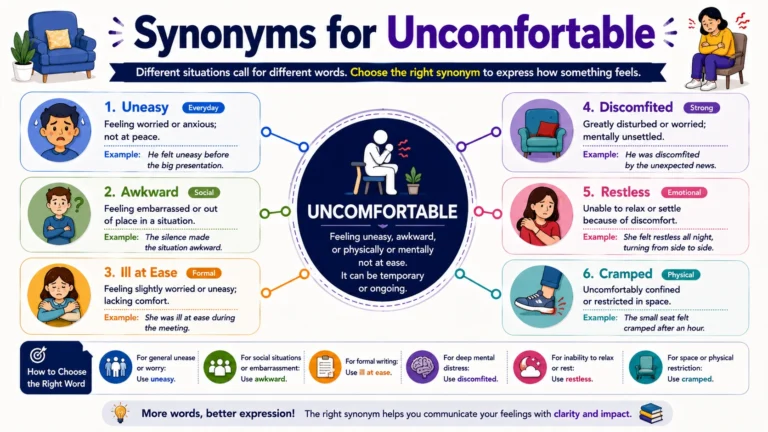 Synonyms for uncomfortable