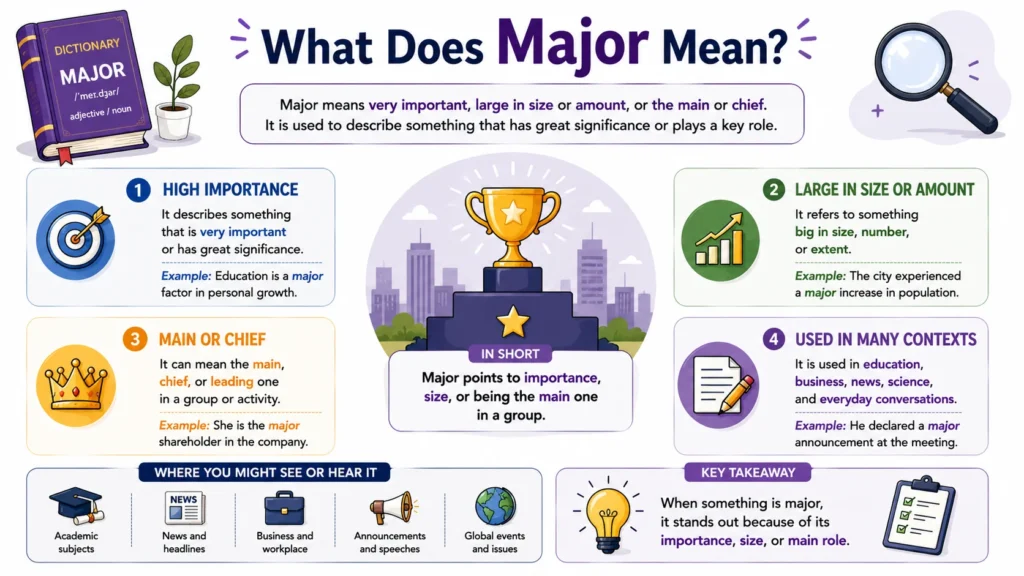 What Does Major Mean