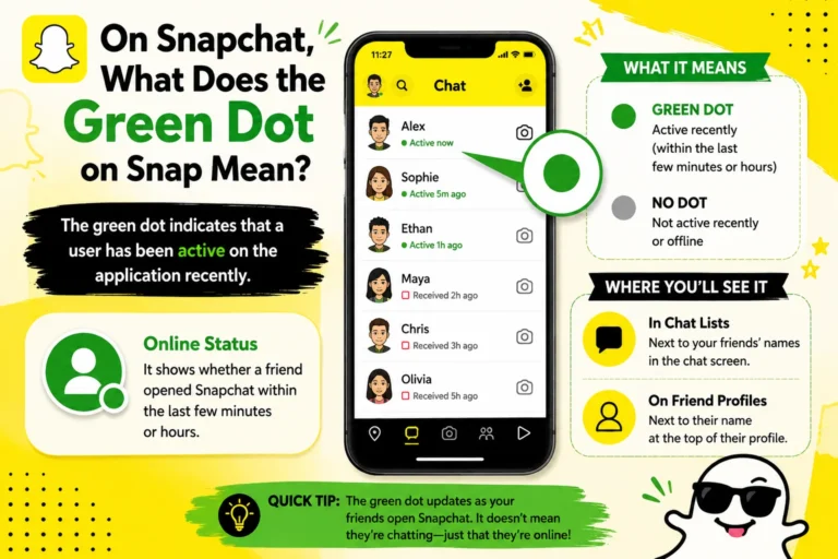 what does the green dot on snap mean