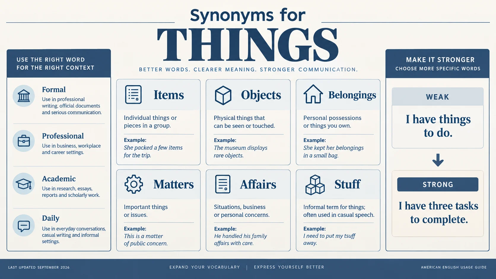 synonyms for things